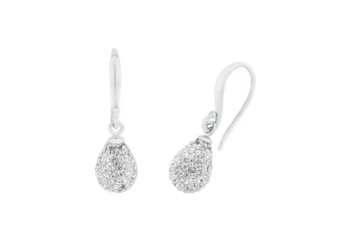 amor Ohrring für Damen - Elegante Tropfenförmige Ohrhänger - Ohrringe für Damen aus rhodiniertem 925er Sterling Silber, verziert mit Kristallglas für einen funkelnden Look.