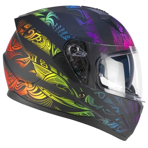 SKA-P Unisex – Erwachsene Speeder Integralhelm, Schwarz Grün Rot matt, L (59cm)