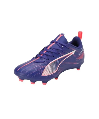 Puma Ultra 5 Play FG/AG Jr Fußballschuhe Blau EU 32 1/2 - Fußballschuhe für Kinder mit SPEEDSYSTEM-Außensohle für maximale Beschleunigung und FastTrax Stollendesign für optimale Traktion auf festem Boden und Kunstrasen.
