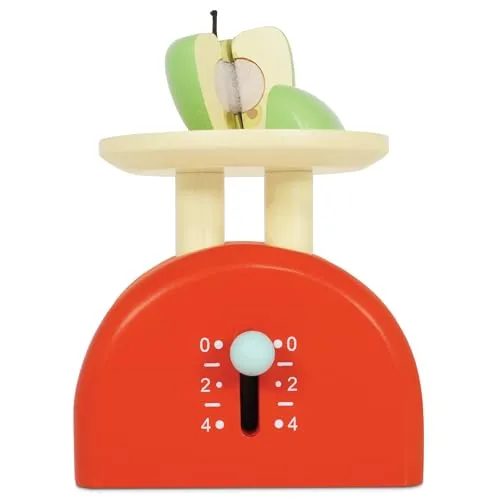 Le Toy Van – Pädagogische Honeybake Waage aus Holz für Einkaufs-Rollenspiel | Supermarkt-Rollenspiel Einkaufsladen mit Spielzeuglebensmitteln