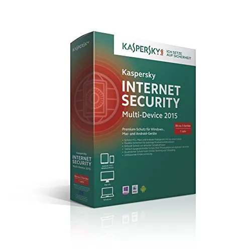 Kaspersky Internet Security 2015 Multi Device - 3 Geräte - Sicherheitsanwendungen: Umfassender Schutz für Windows, MacOS und Android, ideal für Familien mit mehreren Geräten.