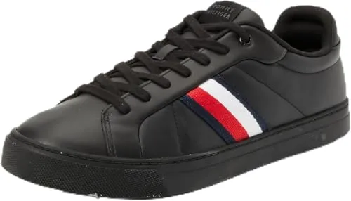 Tommy Hilfiger ICON COURT LTH STRIPES Herren Sneaker - Herren-Sneaker aus 100% Leder, stilvolles Design mit optimaler Passform, ideal für Alltag und besondere Anlässe.