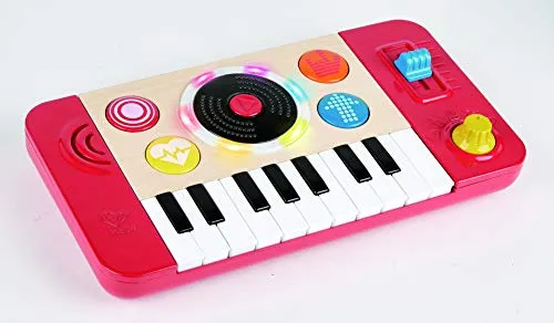 Hape DJ Mischpult E0621 - Mischpulte für Kinder, fördert Hand-Auge-Koordination und Kreativität mit 4 Instrumentenklängen und 18 Soundeffekten für unvergesslichen Musikspaß.