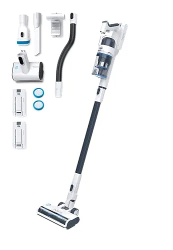 hoogo Akku-Staubsauger S6 2in1 - Beutellos & Kabellos - KABELLOSER STAUBSAUGER – Flexibel mit 2 Wechselakkus für bis zu 90 Min. Laufzeit. Der starke 400W Motor sorgt für extreme Saugleistung und die Selbstreinigungsfunktion macht ihn besonders wartungsarm.