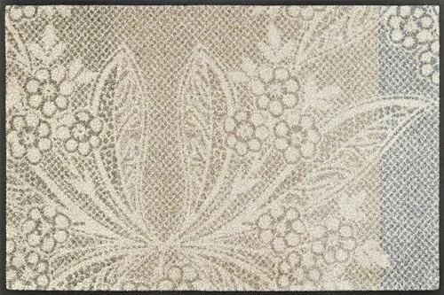 wash+dry Fußmatte Floral Lace 50x75cm - Waschbare Premiumqualität - Fußmatte für innen und überdachten Außenbereich, rutschfest, trittschalldämmend und bis 60°C waschbar - ideal für Allergiker und Tierbesitzer.