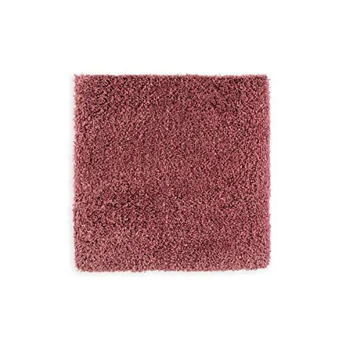 WohnDirect Premium Hochflor Badezimmerteppich Rosa • Rutschfester & Extra Flauschiger Badvorleger • Badteppich, Badematte 45 x 45 cm