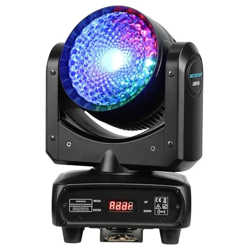 W RGBW Moving Head Light, Betopper 4-in-1 DJ-Licht, LED-Bühnenlicht mit einzigartiger Linse, unterstützt Soundaktivierung und DMX512. Discolicht für Partys, Shows, Bühnen,Zuhause, Konzerte 120