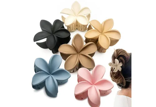 LuxusKollektion Haarklammer 6 Blumen-Haarklammern rutschfest matt Haarspangen Damen Haar