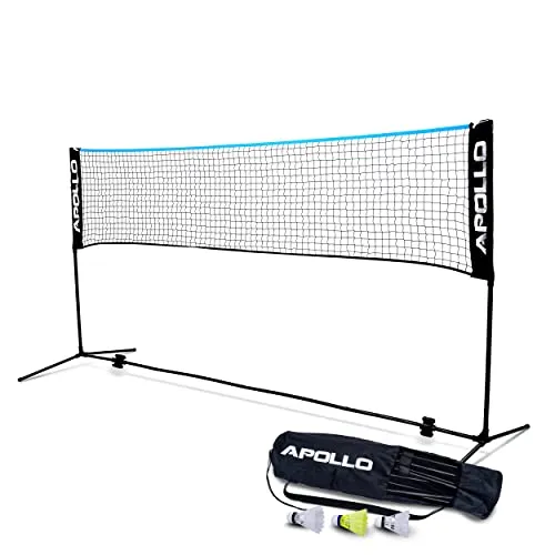 Apollo Badminton Netz, Volleyball Netz | Höhenverstellbar für Vielseitigen Sport - Badmintonnetze & -garnituren, 3-fach höhenverstellbar für verschiedene Ballsportarten und einfach aufzubauen – ideal für Garten, Strand oder Park.