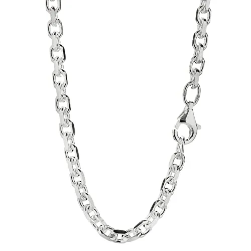 NKlaus 65cm Ankerkette aus 925 Silber - Elegante Halskette für Damen mit 3,0mm Breite, aus langlebigem 925 Sterling Silber – perfekt für jeden Anlass und täglichen Gebrauch.