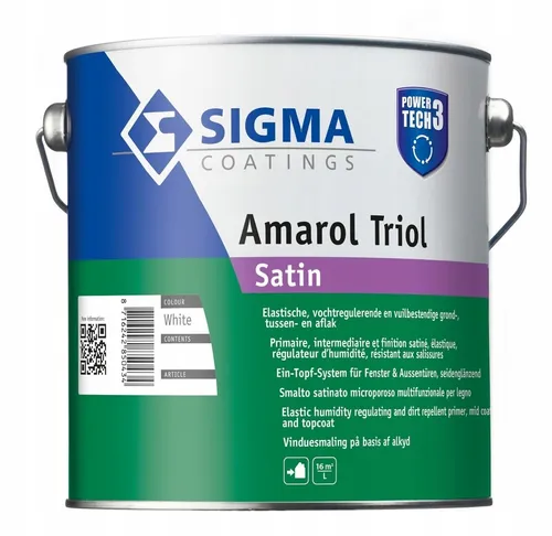 Produktbild Sigma Amarol Triol Holz Metallfarbe Grundierung Farbe für Bauholz Metall weiß 1L
