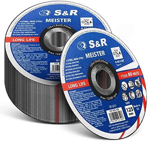 S&R Professional Trennscheibe 125 mm, extra dünn für Metall