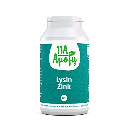 11A-Apofy | Lysin Zink | Zink unterstützt das Immunsystem | Hoch dosiert | 120 Kapseln