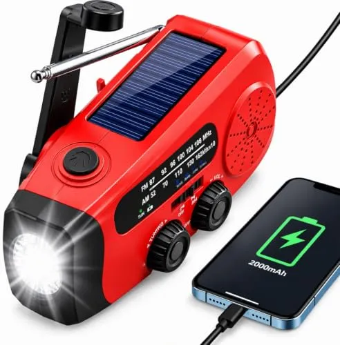 Aufziehbares Solarradio mit Powerbank und SOS-Alarm