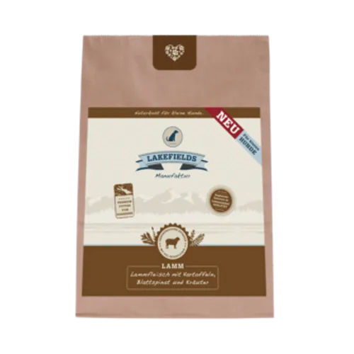 Lakefields Trockenfleisch-Menü Lamm für ausgewachsene, kleine Hunde, 1 kg