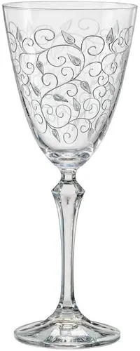 Rotweingläser Leaves Clear 6er Set - Kristallqualität für jeden Anlass - Gläser & Glaswaren - 6 edle Rotweingläser aus Kristall, dekoriert mit einem floralen Muster, ideal für besondere Anlässe und stilvolle Tischarrangements.