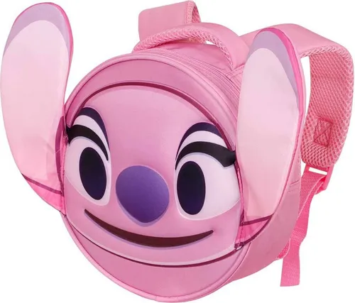 Karactermania Lilo And Stitch Disney Angel Emoji Rucksack Rosa - Schulranzen für Mädchen, kleiner runder Rucksack mit weichem Material und 3D-Prägung, ideal für den Alltag und Freizeit.
