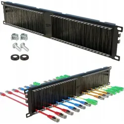 Stalflex Kabeldurchführung mit Bürstenleiste 2HE 19 Zoll