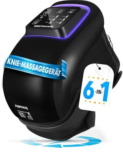 FORTHiQ Knie-Massagegerät mit Infrarot Duallicht, 6-in-1, Arthrose Hilfe, 4-stufige Wärme & Vibration, merkt sich Ihre Wohlfühl-Einstellungen, Wellness Geschenke für Frauen und Männer
