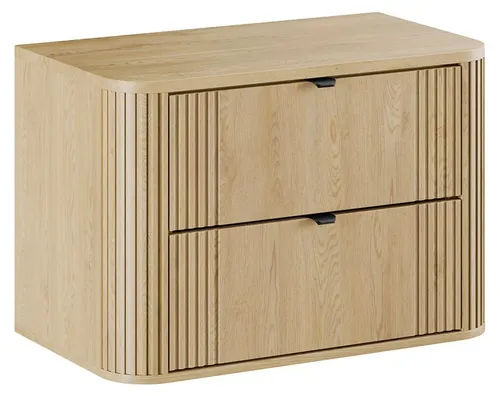 Waschtischunterschrank Mila 80,4 cm in Heller Eiche mit 2 Schubladen