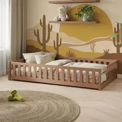 Kids Collective Kinderbett Bodenbett mit Rausfallschutz 80x180 cm