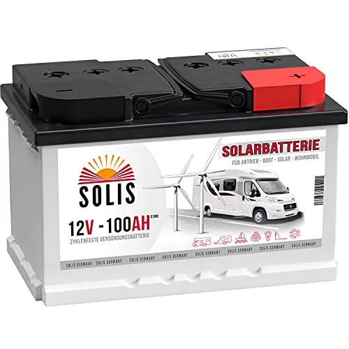 Solis Solarbatterie 100AH 12V Antriebs Versorgungs Boots Wohnmobil Solar Caravan Batterie …