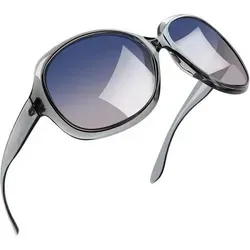 Übergroße Sonnenbrille B15 in Grau Blaurosa - Diese übergroße Sonnenbrille B15 in transparentem Grau Blaurosa kombiniert modischen Stil mit praktischen Vorteilen. UV400-Schutz und polarisierte Gläser bieten optimalen Schutz, während das leichte Design für hohen Tragekomfort sorgt.