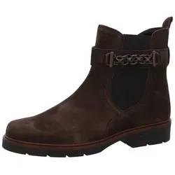Gabor Leder-Boots in Braun - 40 - Wanderschuhe aus hochwertigem Veloursleder mit Reißverschluss und Stretch-Einlassungen für optimalen Sitz. Zugschlaufe erleichtert das Anziehen – ideal für Komfort und Stil beim Wandern.