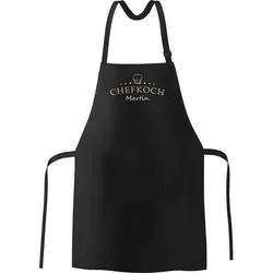 Küchen-Schürze eigener Name Schriftzug Chefkoch individualisierbar Kochschürze Männer personalisierte Geschenke SpecialMe® schwarz unisize - Schwarz