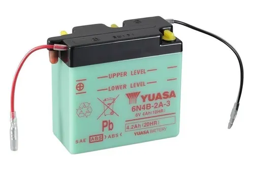 YUASA 6V 4AH Batterie ohne Säurepack für YAMAHA - Batterie für Roller und Moped, wartungsfrei und ideal für YAMAHA Modelle wie DT50 und DT175, sorgt für zuverlässige Leistung.