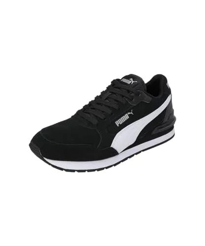 PUMA ST Runner v4 Suede Sneakers 47 Black White Silver Metallic - Herren-Sneaker mit zeitlosem Design, aus hochwertigem Wildleder für ultimativen Komfort und Stil im Alltag.