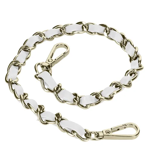 Handyschmuck, geflochtene Kette mit Kunstleder, 40cm lange Kette – Weiß