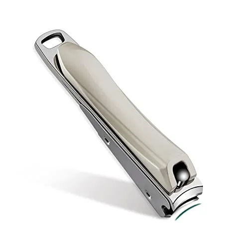 Rnitle Professioneller Nagelknipser aus Edelstahl, Nagelknipser mit Auffangbehälter für Männer und Frauen, Fuß und Hand, 63 mm