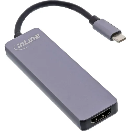 InLine Multi-Hub USB 3.2 Gen.1 - 2x USB-A, HDMI 4K 30Hz, Cardreader, kompaktes Aluminium-Design für vielseitige Nutzung