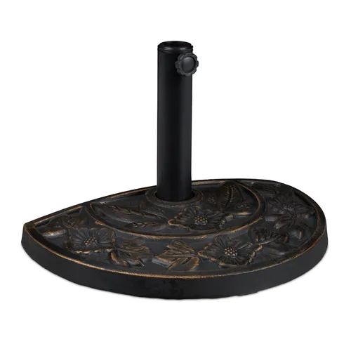 Sonnenschirmständer aus Polyresin - Sonnenschirmzubehör, stabiler und dekorativer Schirmständer in Bronze, ideal für Garten und Balkon, sorgt für sicheren Halt bei jedem Wetter.