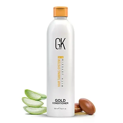 GK HAIR Global Keratin Gold Konditionierer (250ml) | Feuchtig keitsspendende Haarspülung/Glanz und Schutz mit Arganöl, Sheabutter, natürlichen Ölen | Alle Haartypen