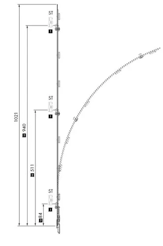 AUBI Verriegelungsstück VS301-30V03 Beschlagsystem A200 A300 FFB 850-1200 mm