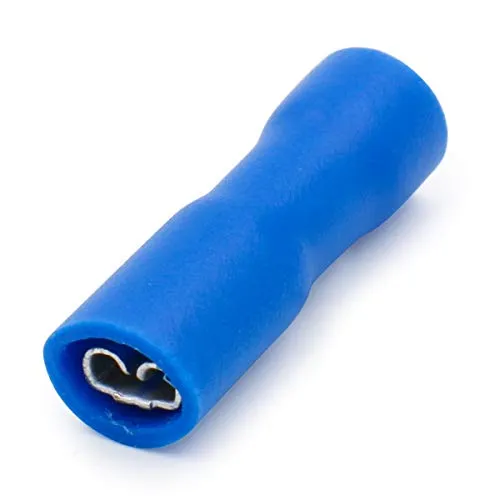 Heschen Kabelklemme für 1,5-2,5mm² (16–14 AWG), Vinyl vollisoliert, 2,8 x 0,5mm, Blau, 100 Stück