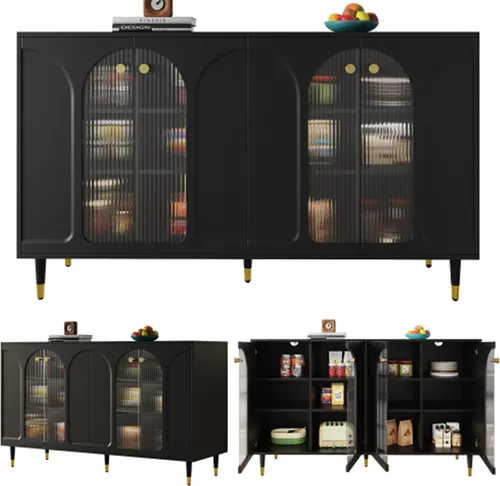 Modernes Sideboard mit dekorativen Metalldetails und viel Stauraum