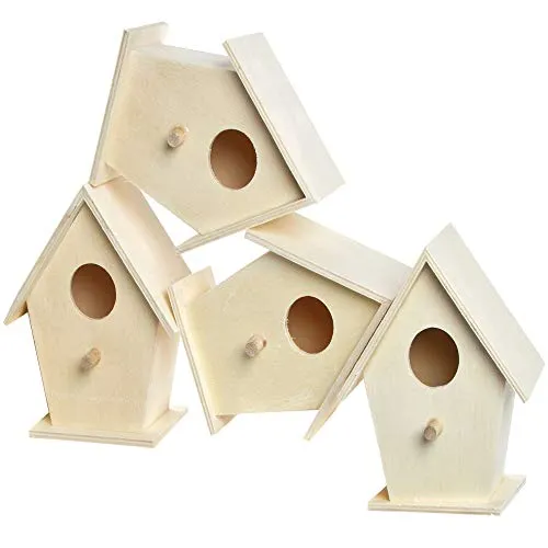 Baker Ross EC1235 Mini Holz Vogelhäuser zum Bemalen für Kinder