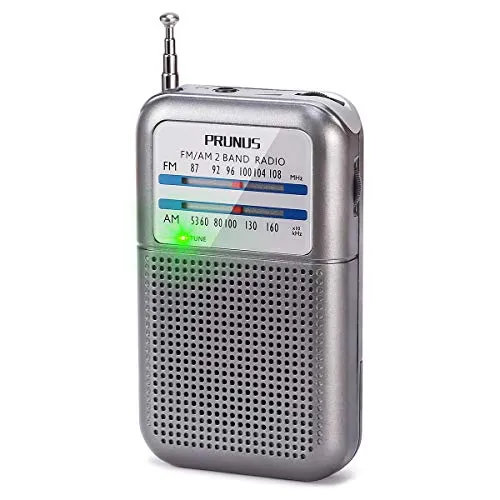 PRUNUS DE333 Mini Radio Batteriebetrieben, AM FM UKW Radio Klein Mittelwellenradio mit Exzellentem Empfang, mit Signalanzeige, Kleines Radios mit AAA-Batterie betrieben zum Spazierengehen, Camping.