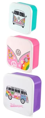 Puckator 3 x Lunchboxen, Volkswagen – Van Bus Kombi VW T1 Summer Love M/L/XL