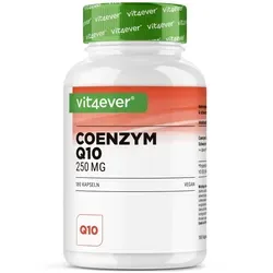 Coenzym Q10 250 mg - 180 Kapseln - Nahrungsergänzungsmittel mit hochdosiertem Coenzym Q10 für optimale Energieproduktion, ergänzt durch Schwarzen Pfeffer Extrakt für verbesserte Bioverfügbarkeit. 100% vegan und ohne unerwünschte Zusatzstoffe.