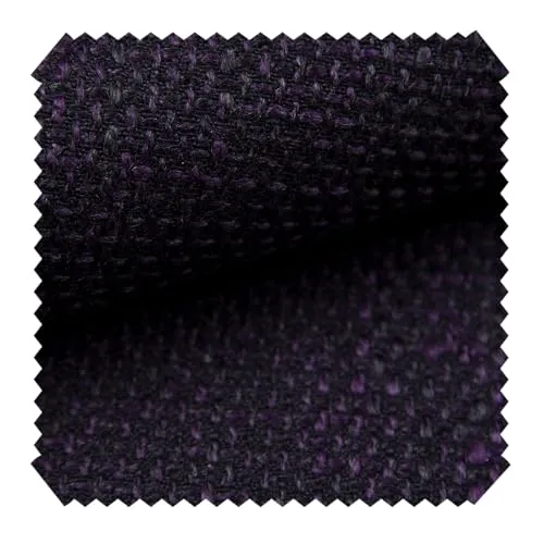 novely® LANZ Premium Möbelstoff mit Schwerem Webcharakter - Grob Gewebter Polsterstoff - Struktur-Stoff in 15 Farben - Pflegeleichte Meterware 1lfm | Farbe: 12 Schwarz Lila
