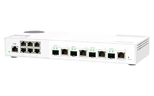 Qnap QSW-M2106-4C - 6-Port 2.5Gbps Switch mit 4-Port 10Gbps SFP+, langlebig und robust für flexible Netzwerkgestaltungen