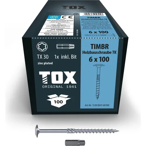 TOX Holzbauschrauben TIMBR TK 6,0 x 100 mm, blau verzinkt von TOX