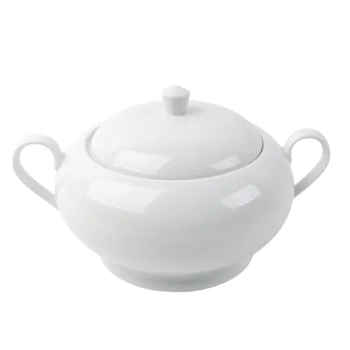 Holst Porzellan TE 002 Porzellan Suppenterrine 2,5 l mit Deckel Culina II Weiß 31 x 21 x 14,5 cm 1 Stück