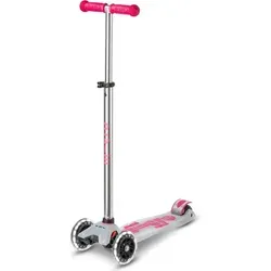 MICRO Maxi Deluxe Flux LED Kinderroller - Das ORIGINAL mit LED Rollen - Kickscooter für Kinder ab 5 Jahren, höhenverstellbar und mit stylischem transparenten Deck. Ideal für sichere Fahrten und viel Spaß im Freien.
