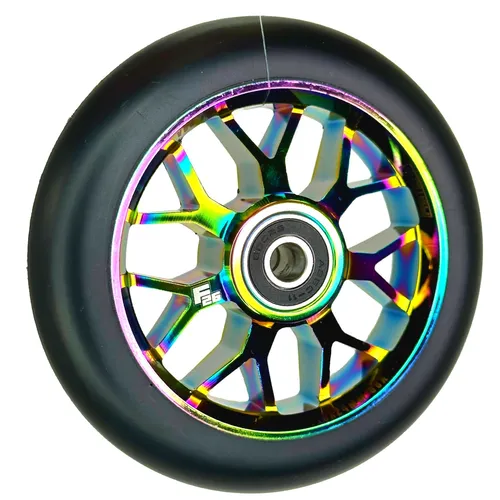 Fantic26 Spy7 Stunt-Scooter Rolle 110mm Neochrome Rainbow - Cityroller & Kickboards, hochwertige 110mm Rolle mit ABEC 11 Kugellager für optimale Geschwindigkeit und Stabilität, ideal für Stunts und Tricks.