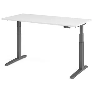 HAMMERBACHER XBHM16 elektrisch höhenverstellbarer Schreibtisch - Kinderschreibtisch mit elektrischem Höhenverstellmechanismus für ergonomisches Arbeiten im Sitzen und Stehen, ideal für flexibles Lernen und Spielen.